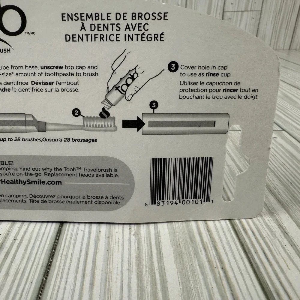 Aurelle Toob Refillable Soft Toothbrush Kit ‎ Blue Travel Sealed Package